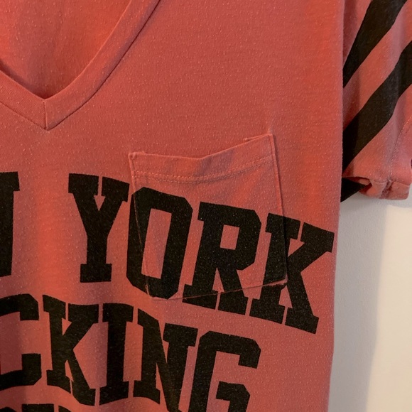 Truly Madly Deeply Vintage Orange New York F*ing City Baseball Tee Size XS - Picture 4 of 4